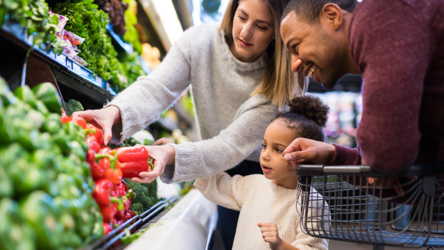 Grocery store games can be a way to get kids to eat healthy